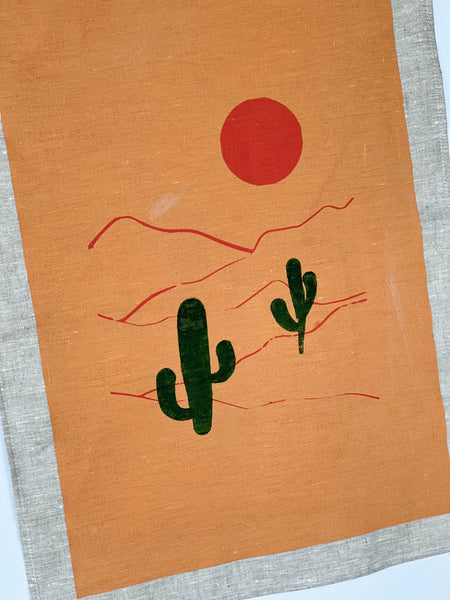 Been There, Dune That - Desertscape Linen Tea Towel (Oatmeal Linen)